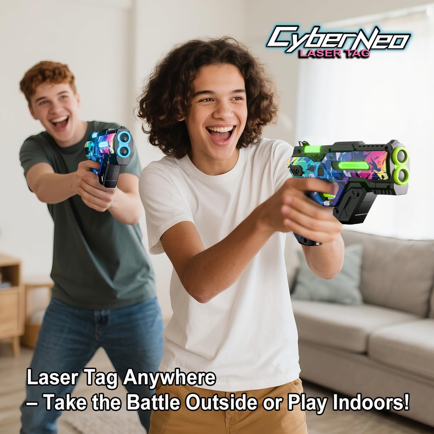 Winyea Tag Laser Tag Set of 4 – LED Cyberpunk Guns & Vests, 150 ft Range, 1–99 Lives