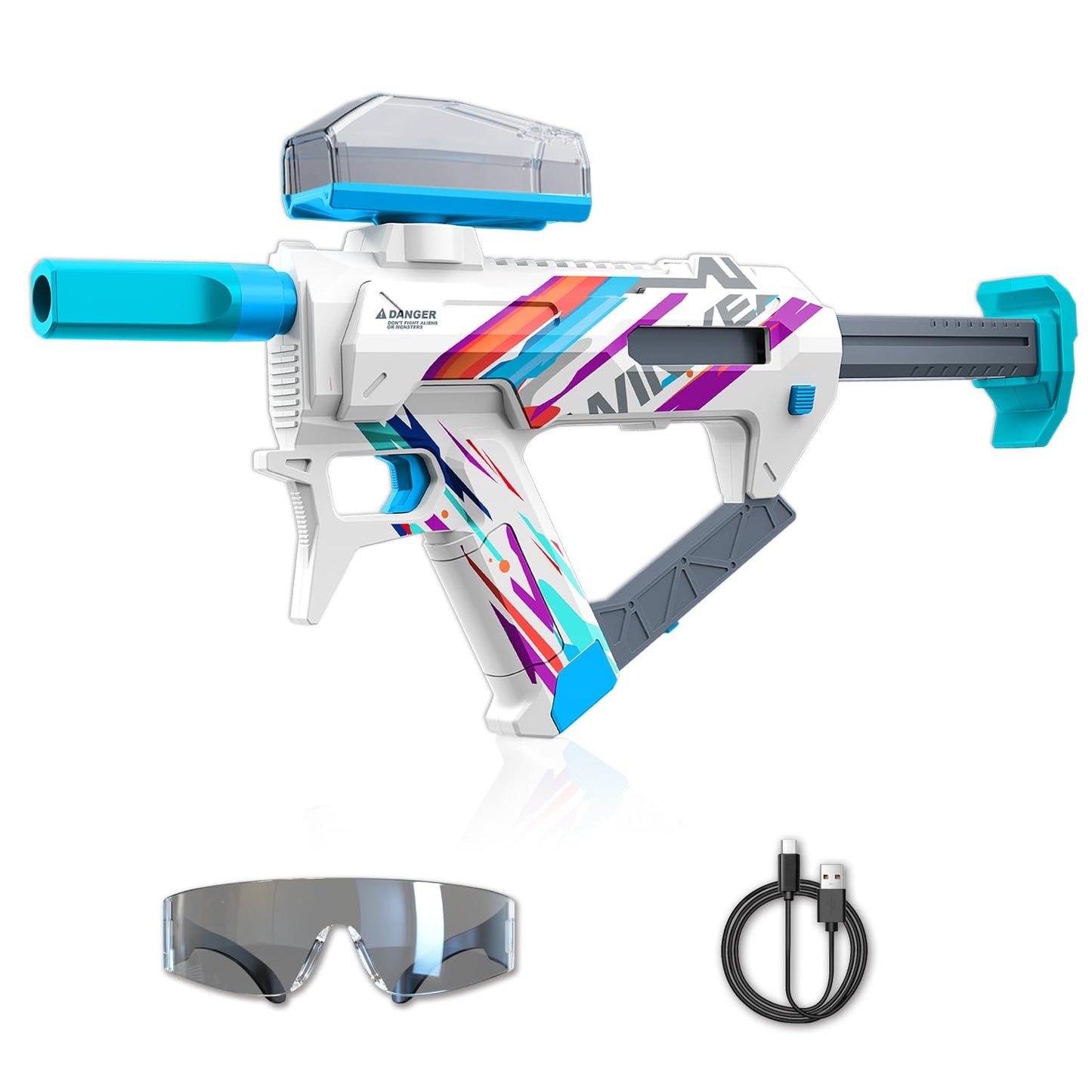 Winyea Tag Electric Crystal Splatter Ball Blaster — 65.5ft Range, 400 Round Hopper