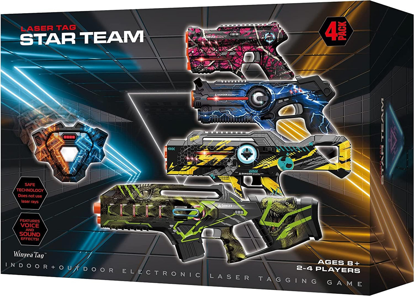 Winyea Tag Laser Tag Set 4 Gun & Vest – Outdoor Family Game for 8+