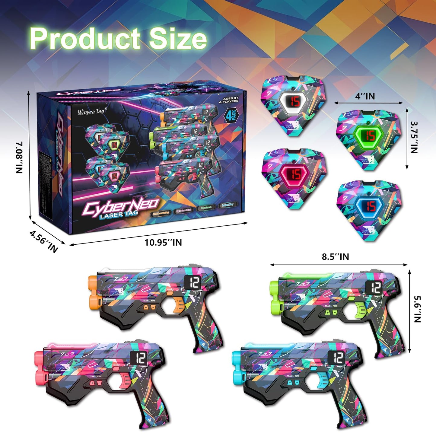 Winyea Tag Laser Tag Guns – 4-Pack for Kids, Teens & Adults