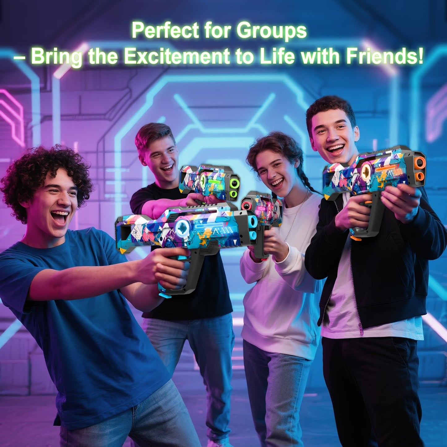 Rechargeable Laser Tag Guns Set of 4 | Winyea Tag Lazer Tag for Kids, Teens & Adults