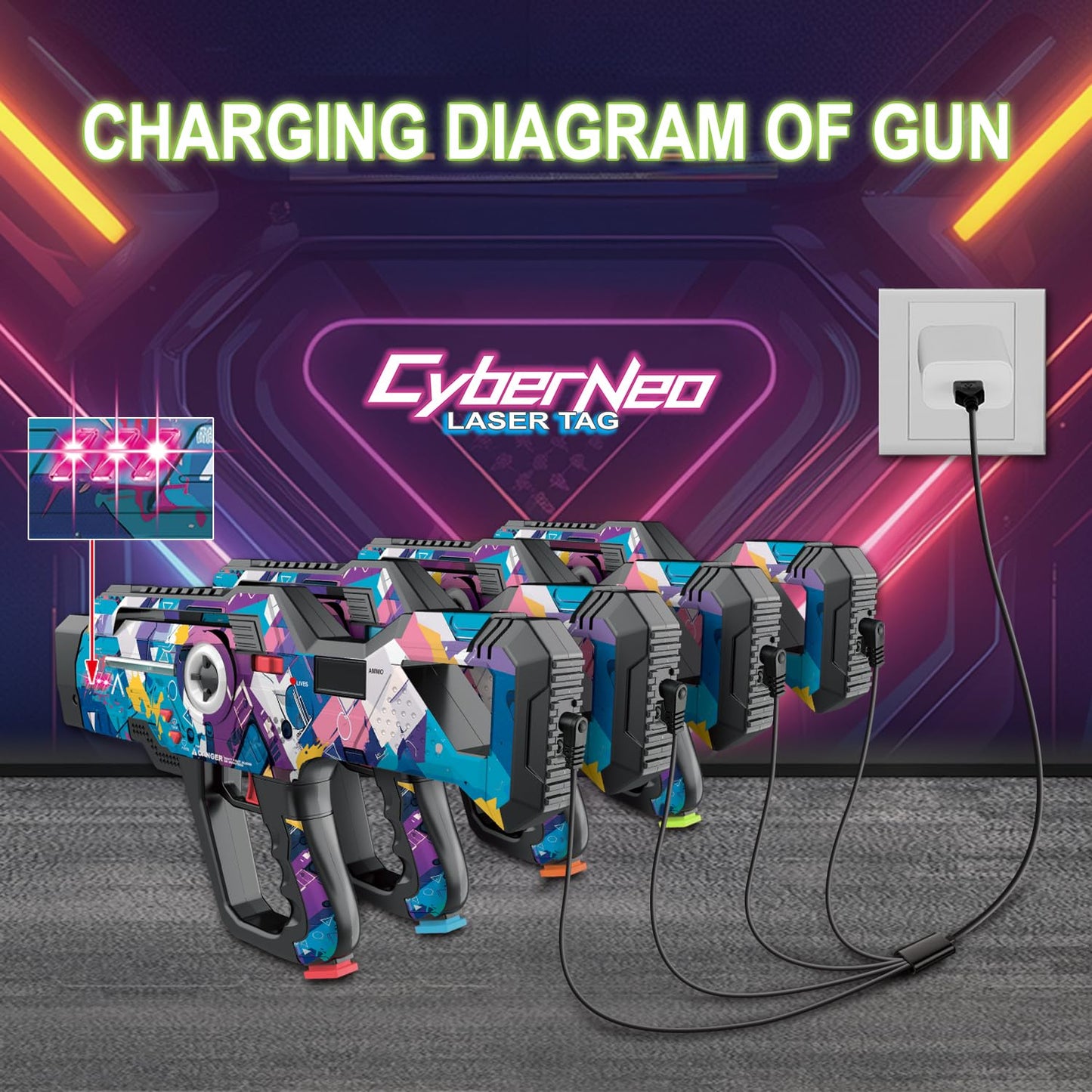 Rechargeable Laser Tag Guns Set of 4 | Winyea Tag Lazer Tag for Kids, Teens & Adults