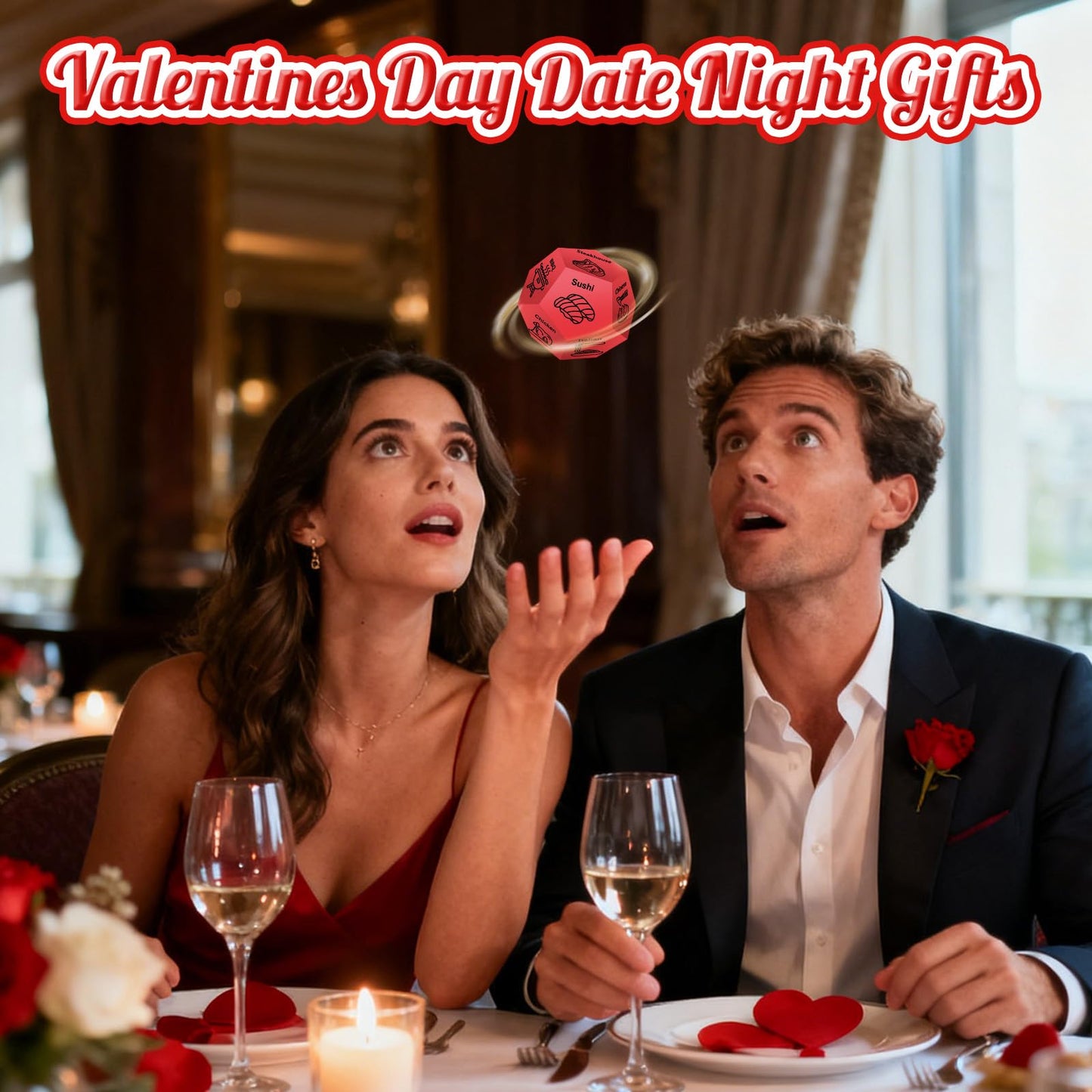 Winzwon Date Night Food Dice — Valentines & Galentines Gifts for Couples