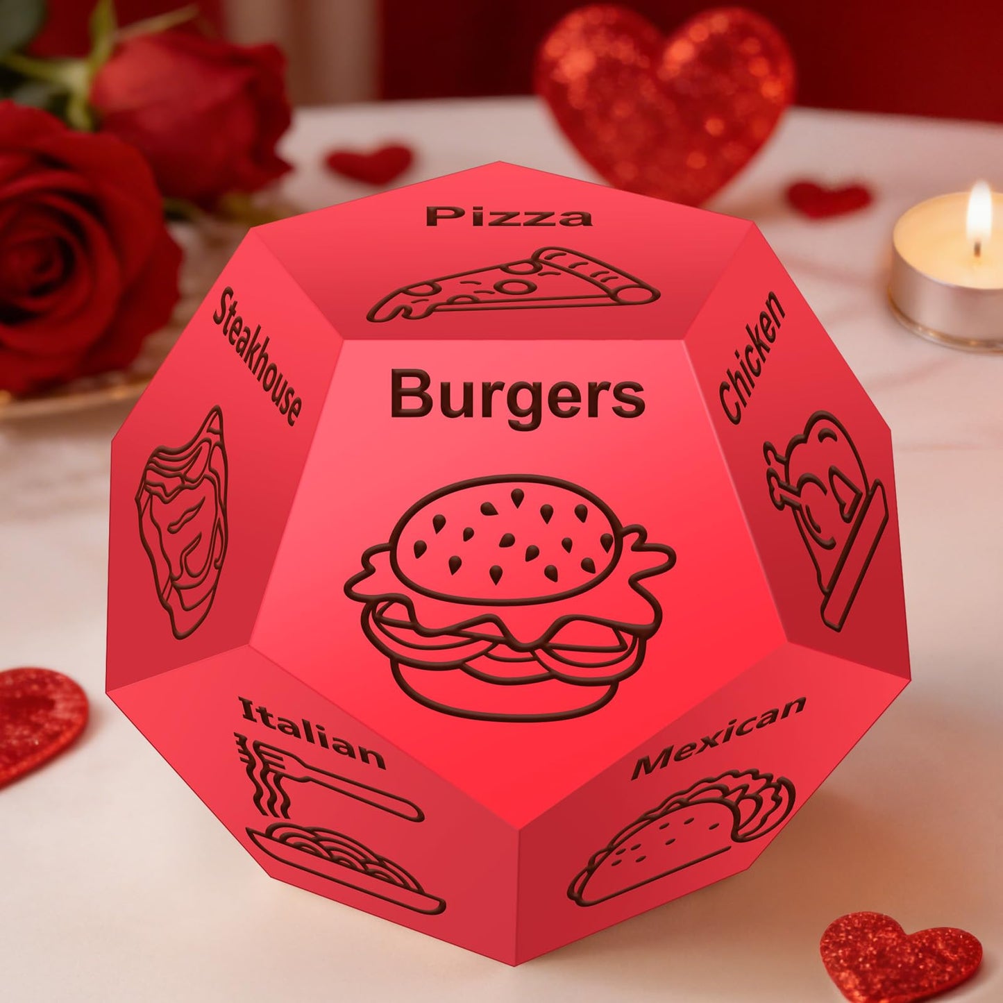 Winzwon Date Night Food Dice — Valentines & Galentines Gifts for Couples