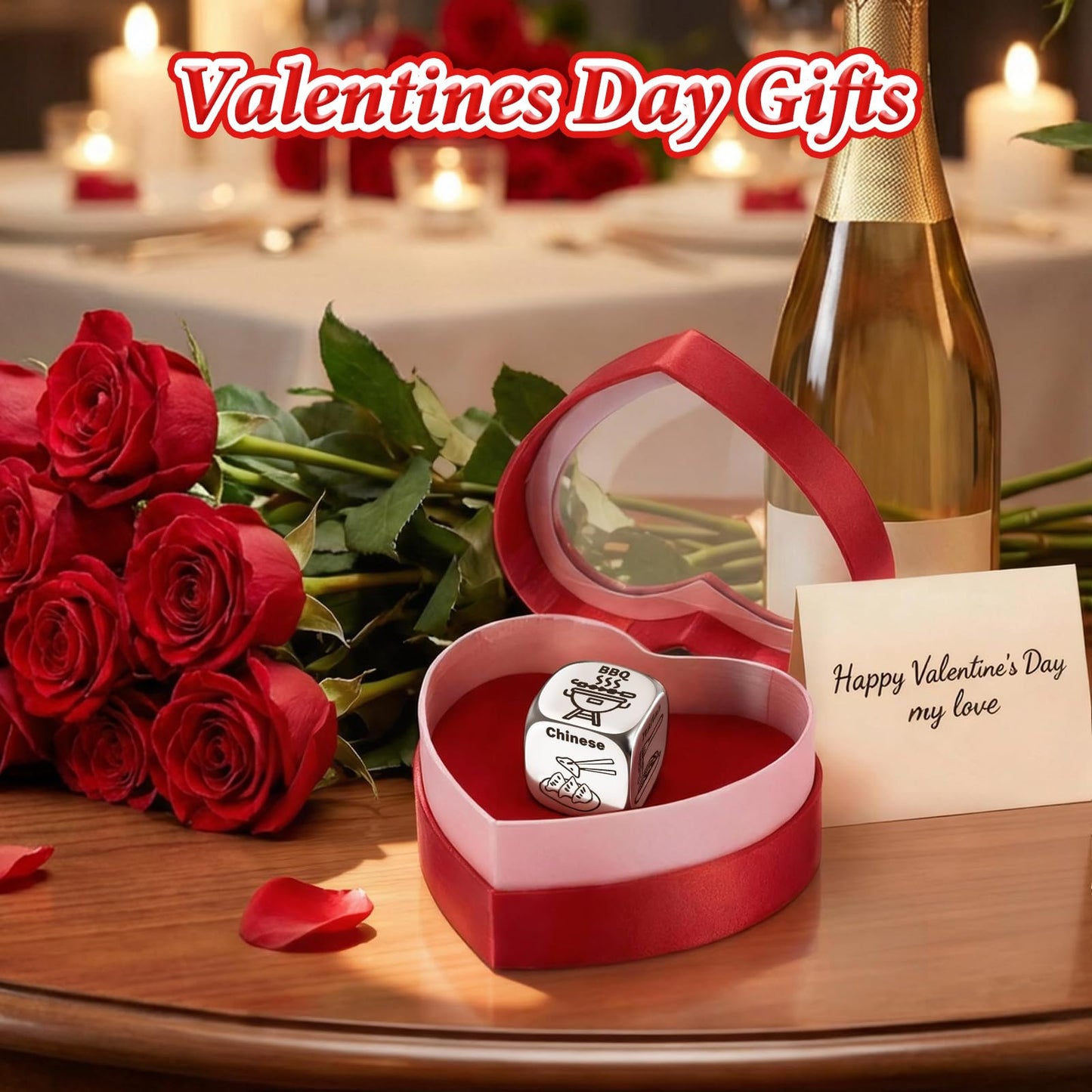Winzwon Valentines Day Gifts for Him & Her | Funny Date Night Food Dice for Couples