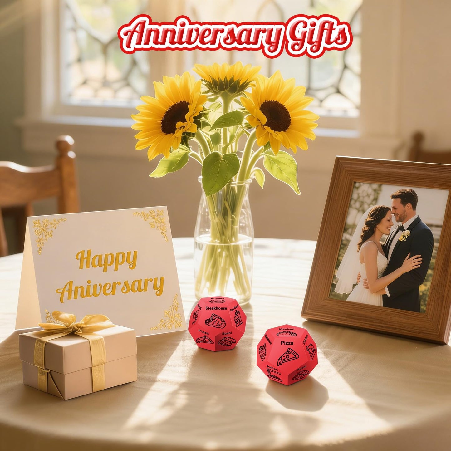 Winzwon Date Night Food Dice — Valentines & Galentines Gifts for Couples