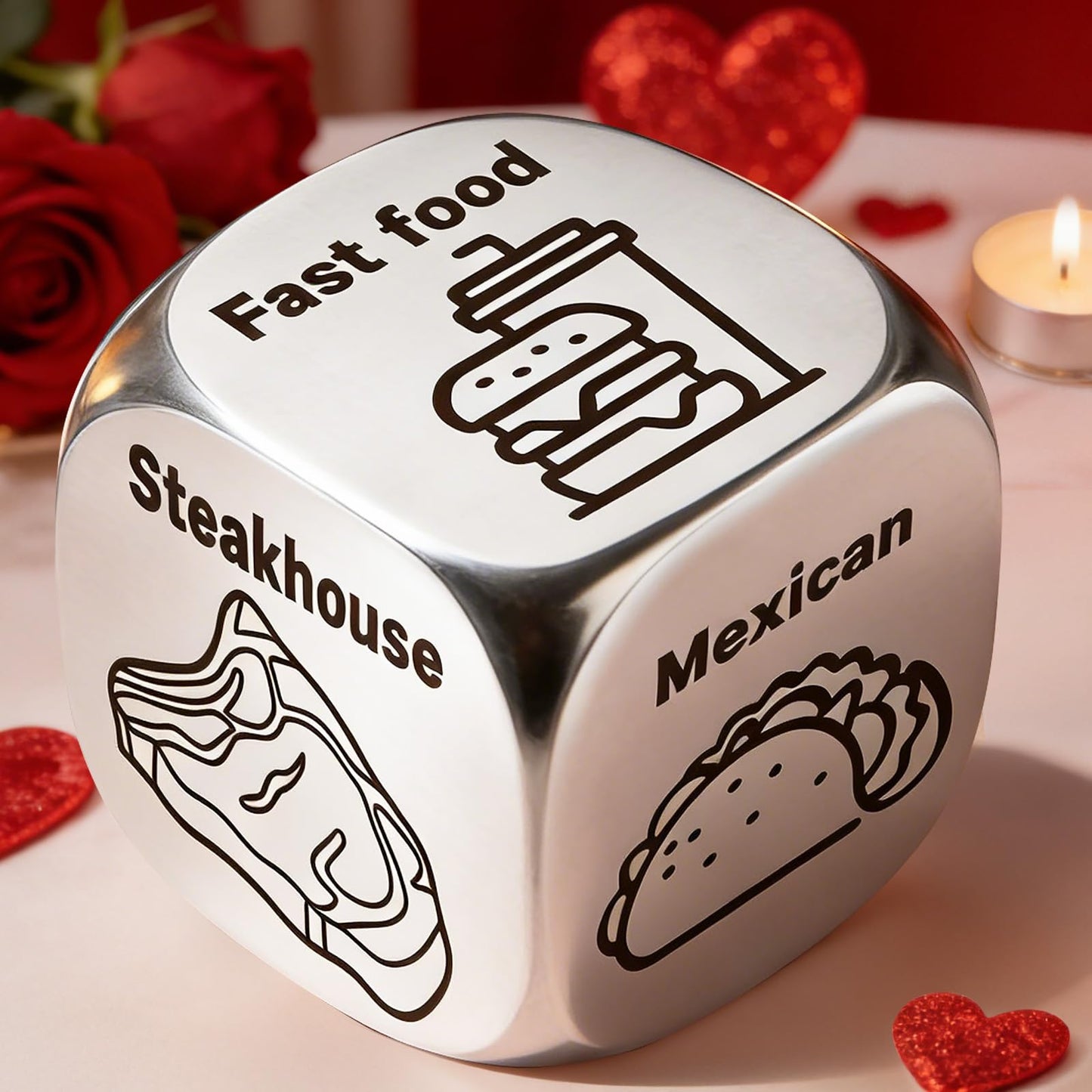 Winzwon Valentines Day Gifts for Him & Her | Funny Date Night Food Dice for Couples