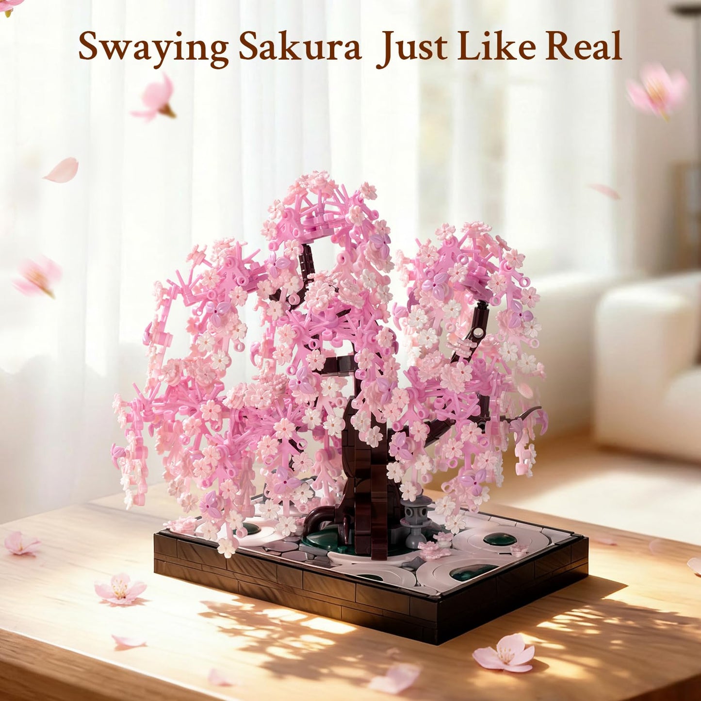 Wise Block Cherry Blossom Tree Building Set – 930-Piece Adult Zen Garden Kit for Home Decor