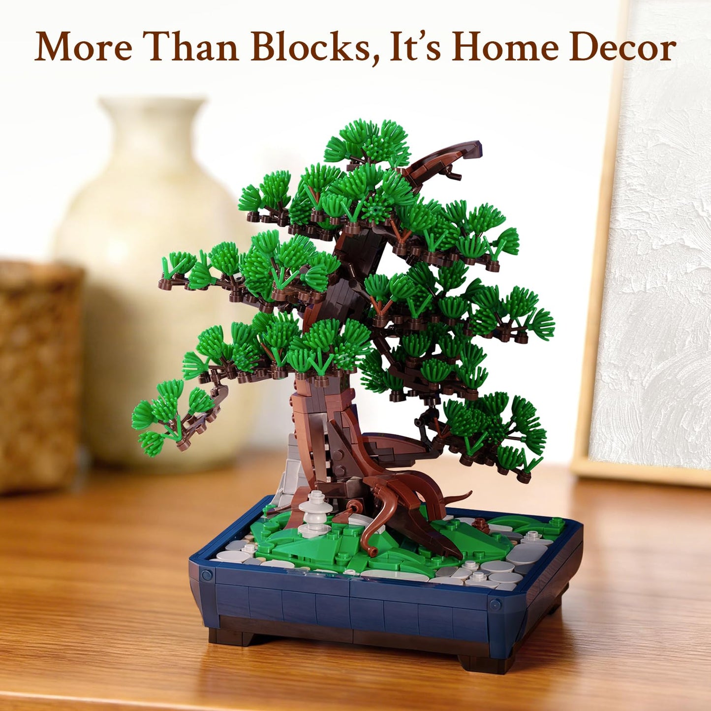 Wise Block Botanicals Pine Bonsai Tree Building Set – 2-in-1 DIY Home Decor for Adults (953 Pieces)