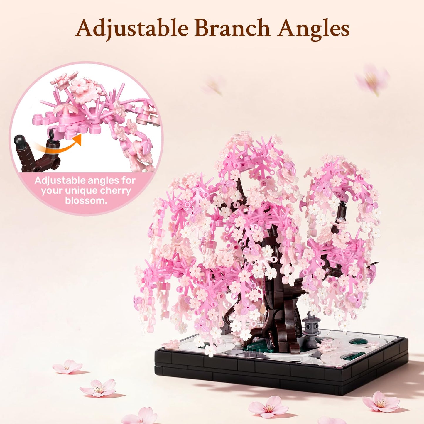 Wise Block Cherry Blossom Tree Building Set – 930-Piece Adult Zen Garden Kit for Home Decor