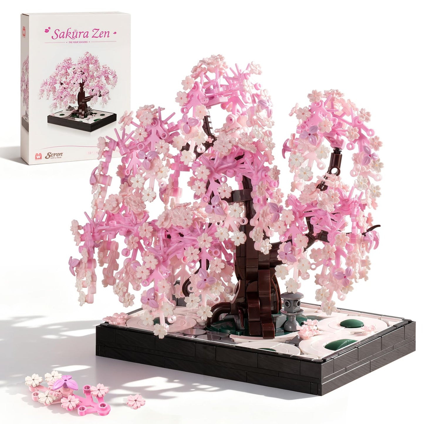 Wise Block Cherry Blossom Tree Building Set – 930-Piece Adult Zen Garden Kit for Home Decor