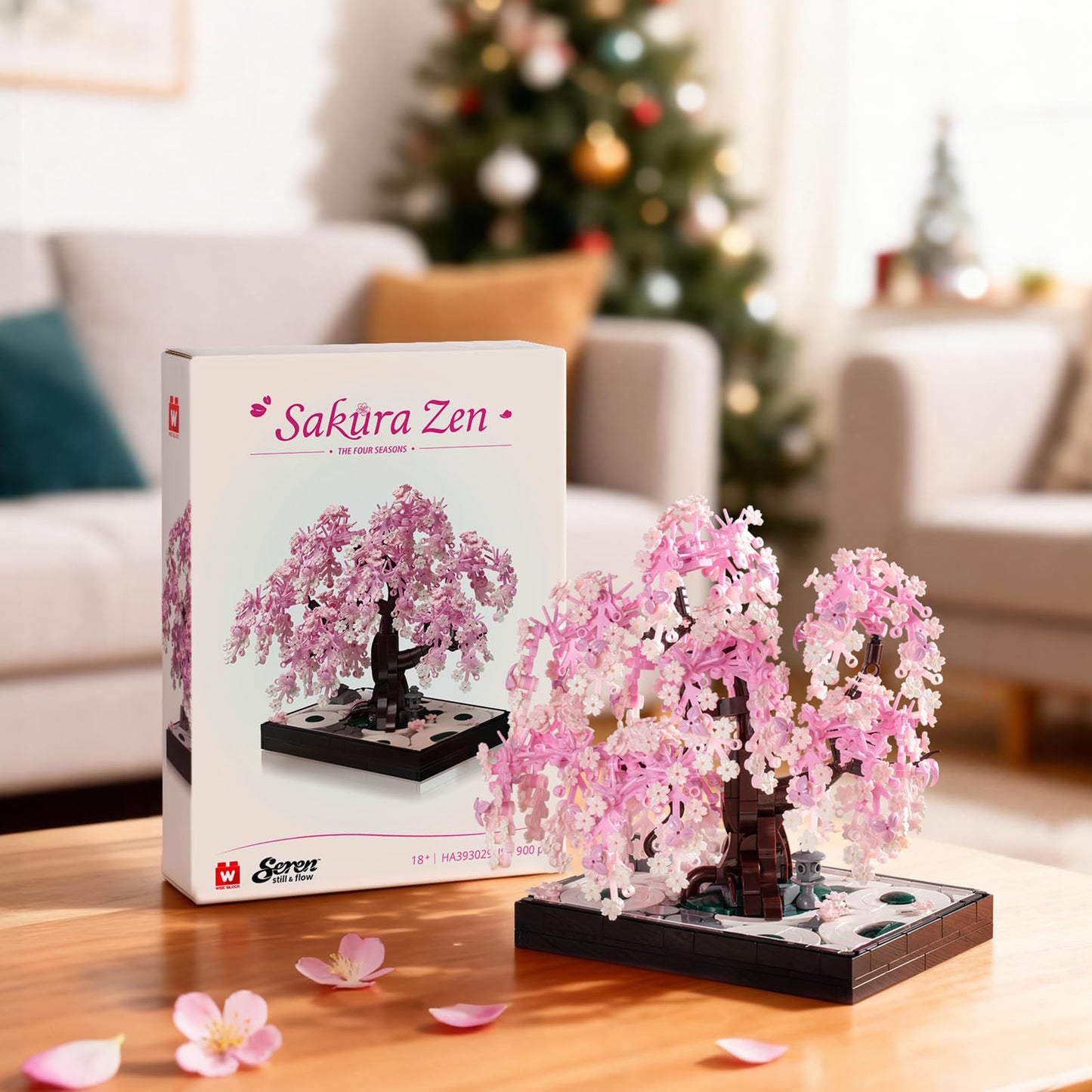 Wise Block Cherry Blossom Tree Building Set – 930-Piece Adult Zen Garden Kit for Home Decor