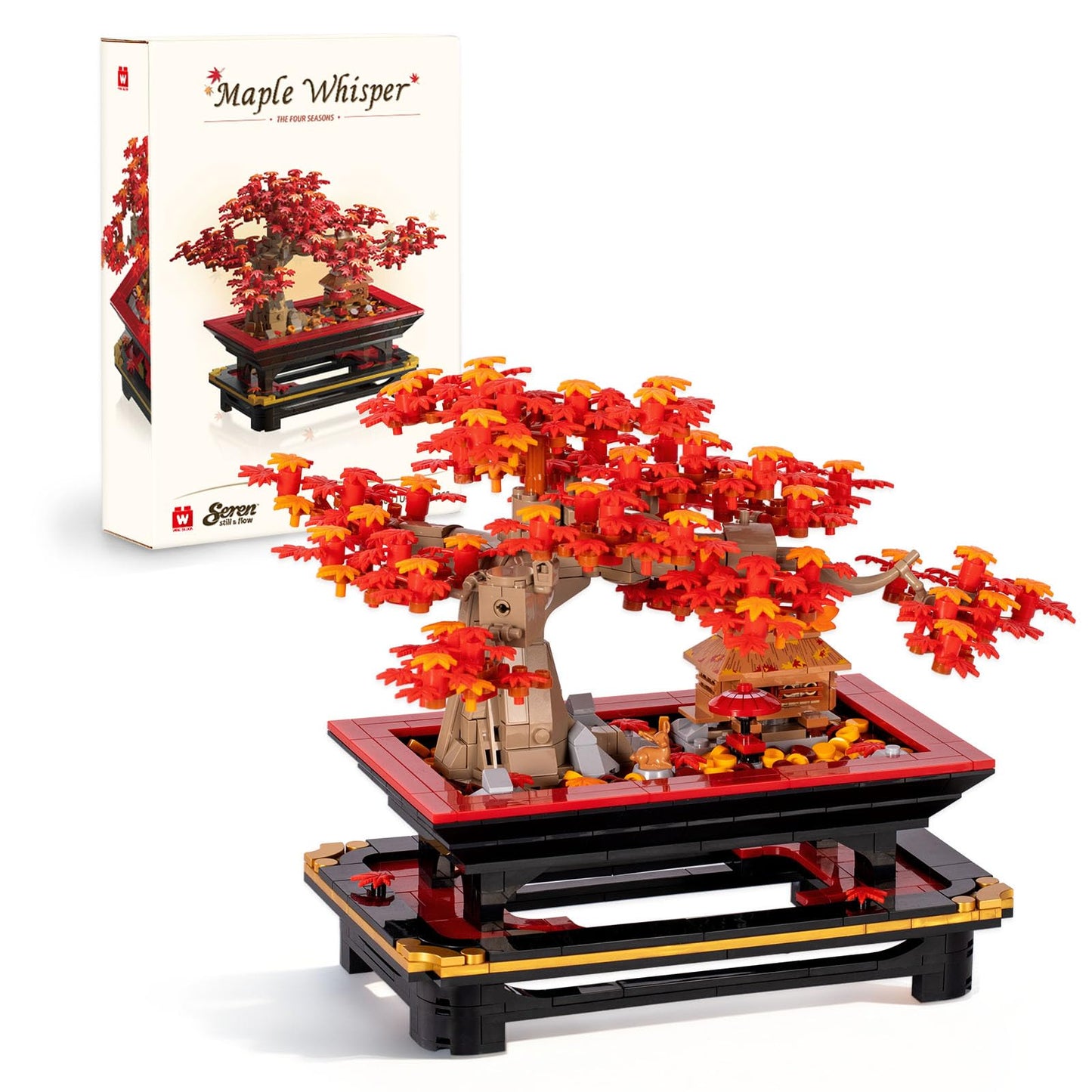 Wise Block Japanese Red Maple Bonsai Tree Building Toy Set for Adults – 900 Pcs | Seren Collection