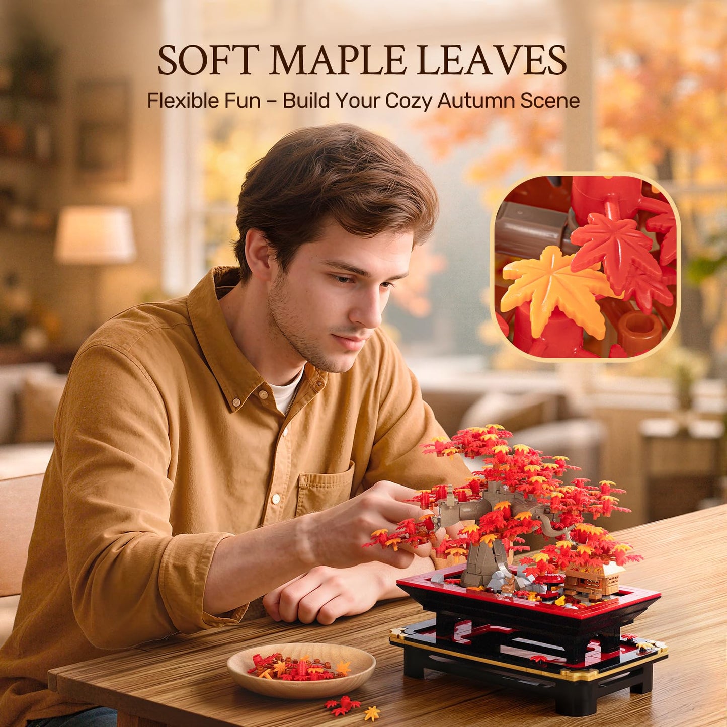 Wise Block Japanese Red Maple Bonsai Tree Building Toy Set for Adults – 900 Pcs | Seren Collection