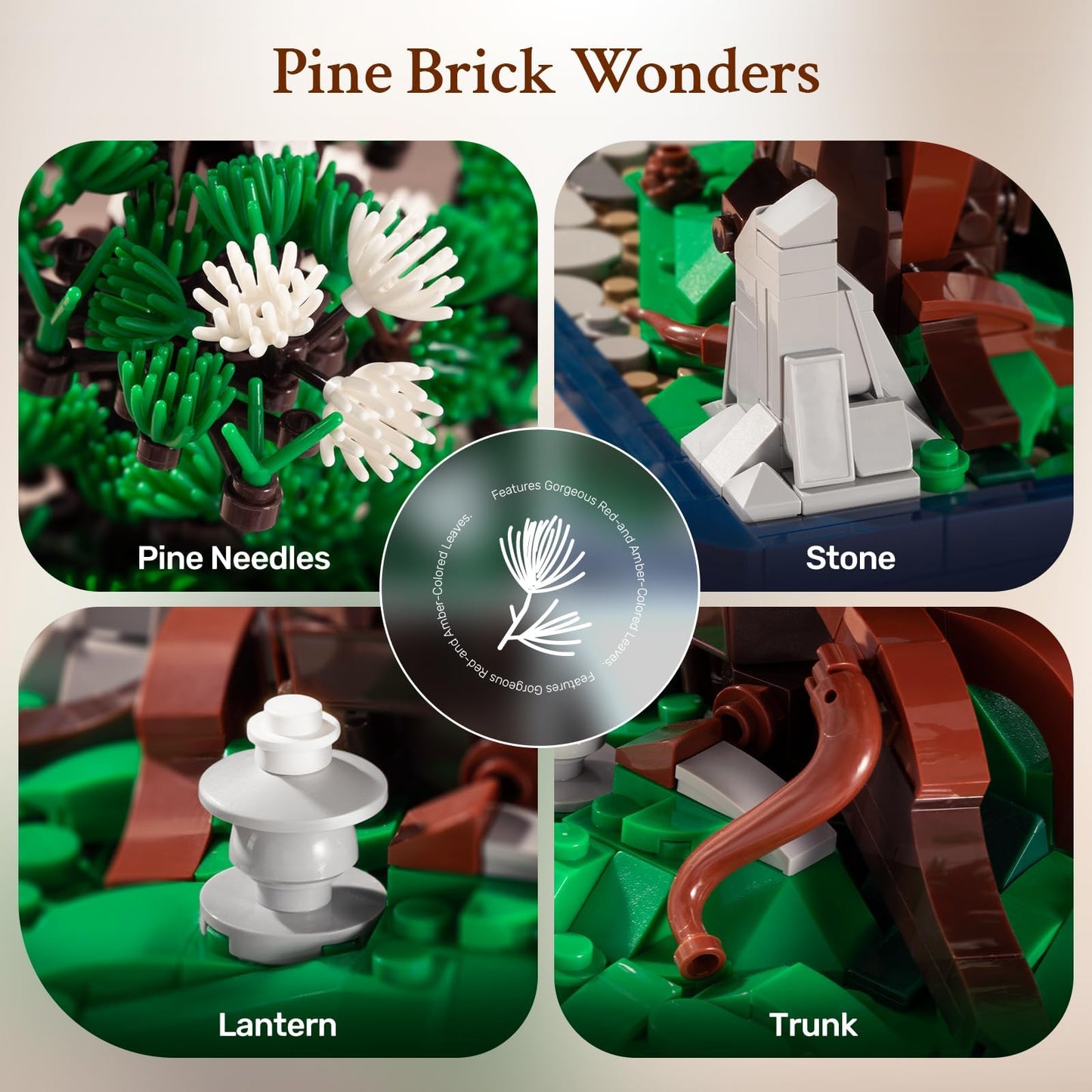Wise Block Botanicals Pine Bonsai Tree Building Set – 2-in-1 DIY Home Decor for Adults (953 Pieces)