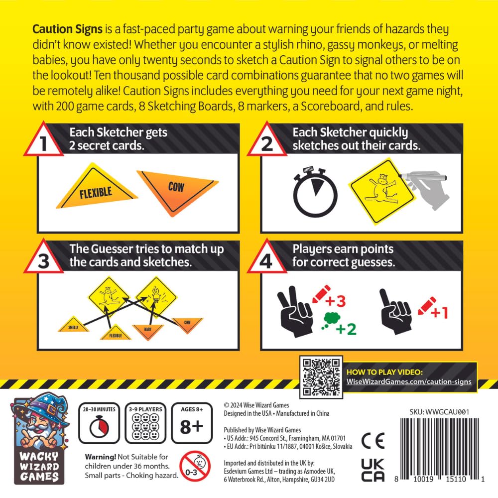 Wise Wizard Games Caution Signs: A Hilarious Quick-Sketch Party Game