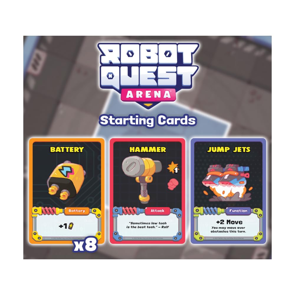 Wise Wizard Games: Robot Quest Arena Deckbuilding Board Game – 2-4 Players