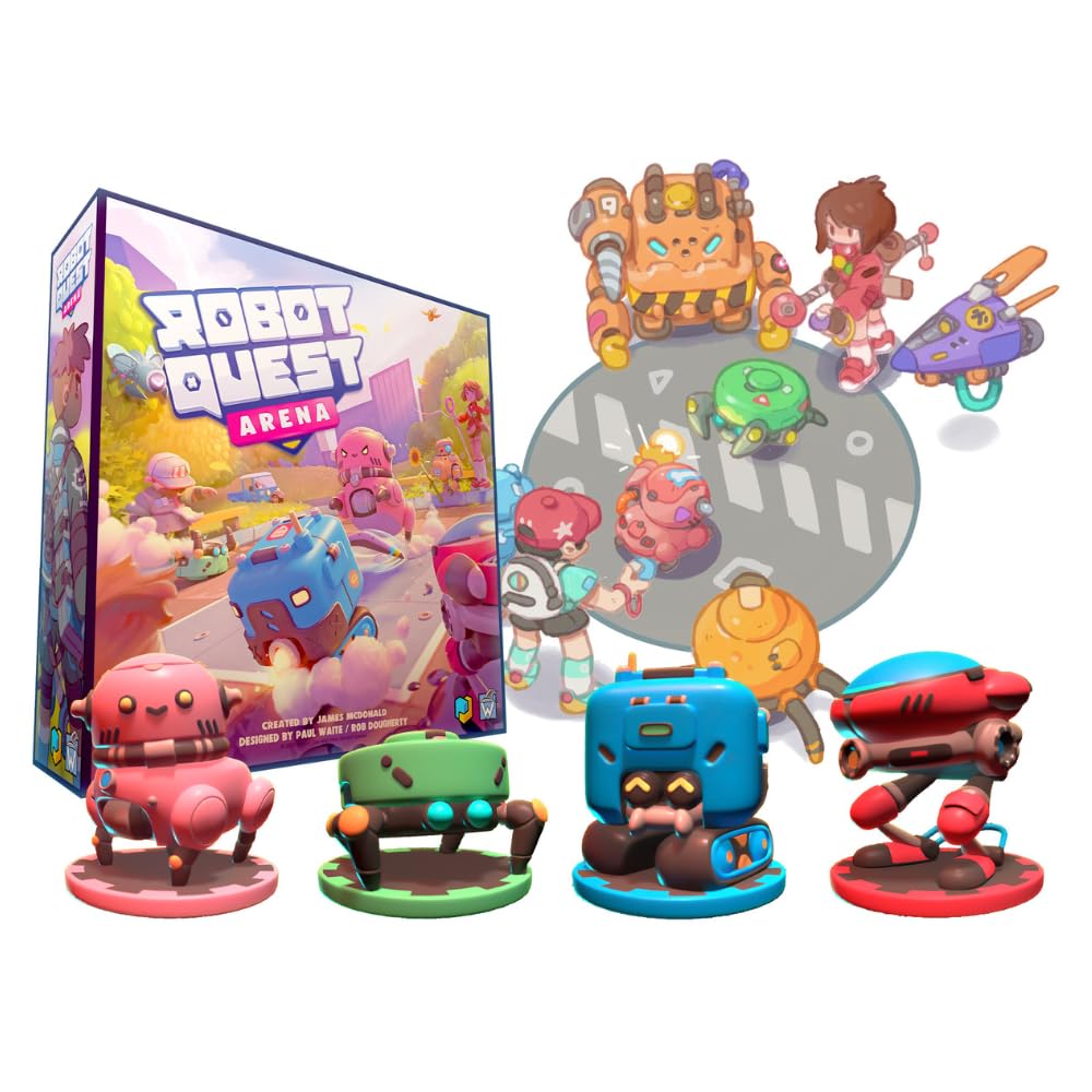 Wise Wizard Games: Robot Quest Arena Deckbuilding Board Game – 2-4 Players