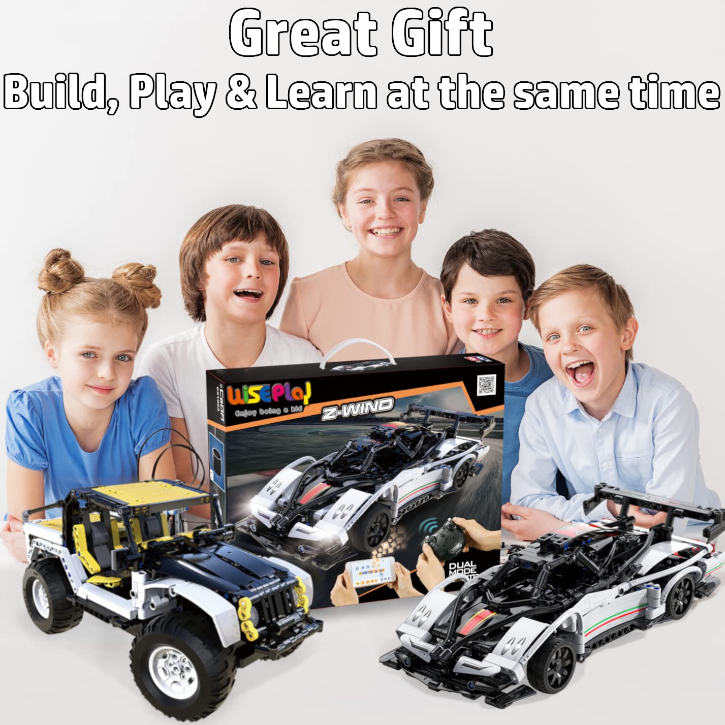 WISEPLAY Model Car Kit — Build Your Own RC Car for Kids 8-12 & Adults | STEM Toys & Easter Gift