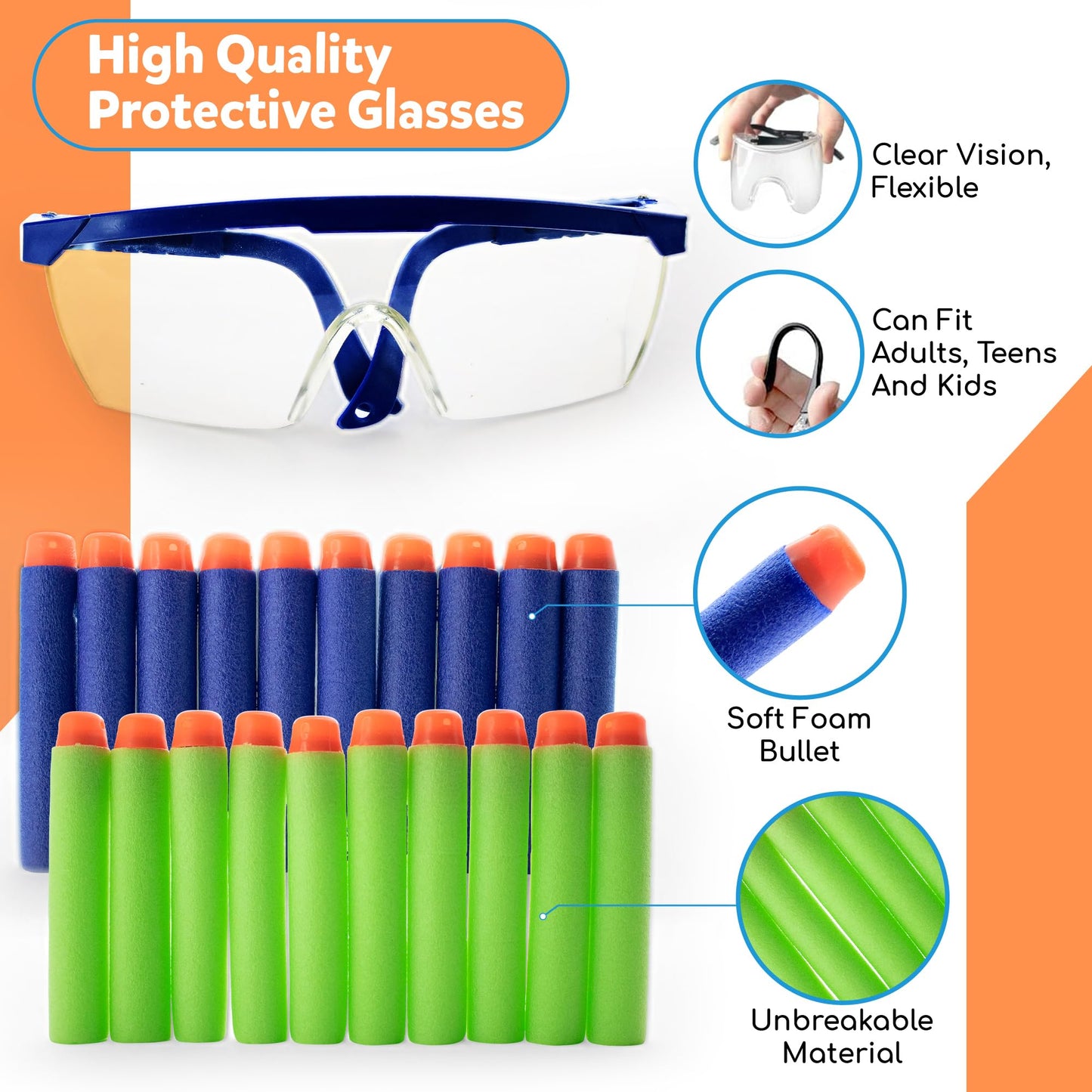 Wishery Nerf Party Supplies — 12 Sets for Boys Birthday War Bulk Pack