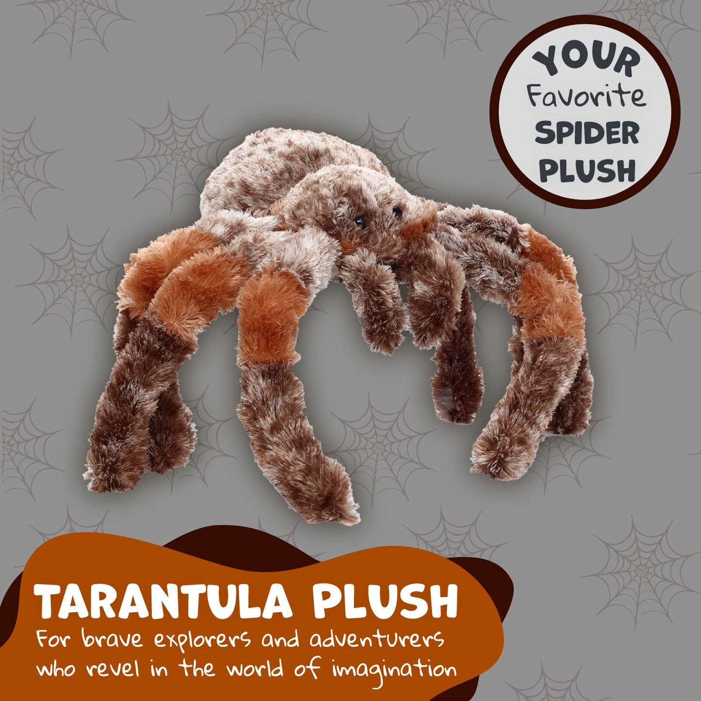 WISHPETS 9-Inch Tarantula Plush – Soft, Huggable Kids’ Toy