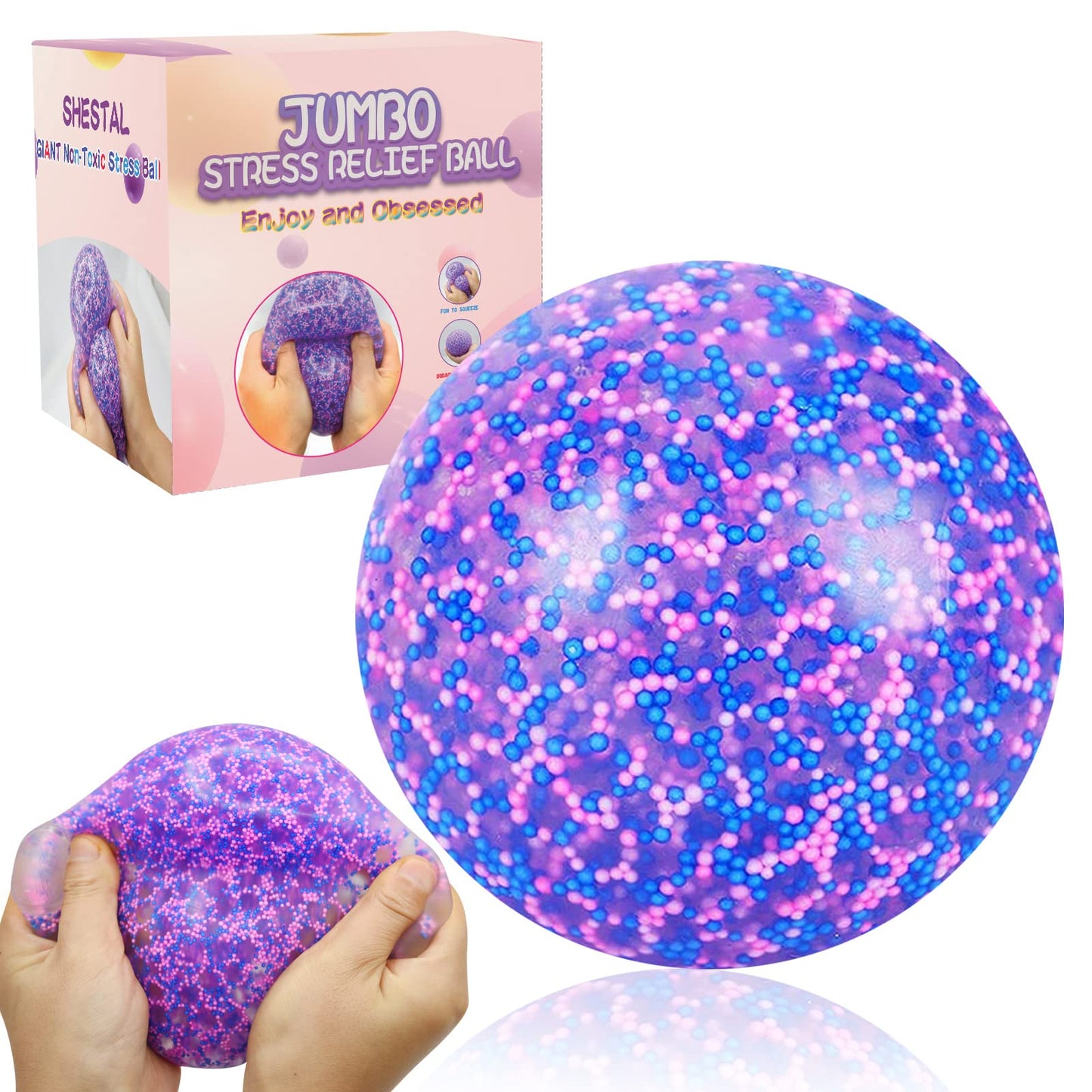 WISYME Giant 4-Inch Stress Ball for Adults – Anxiety Relief Fidget Toy
