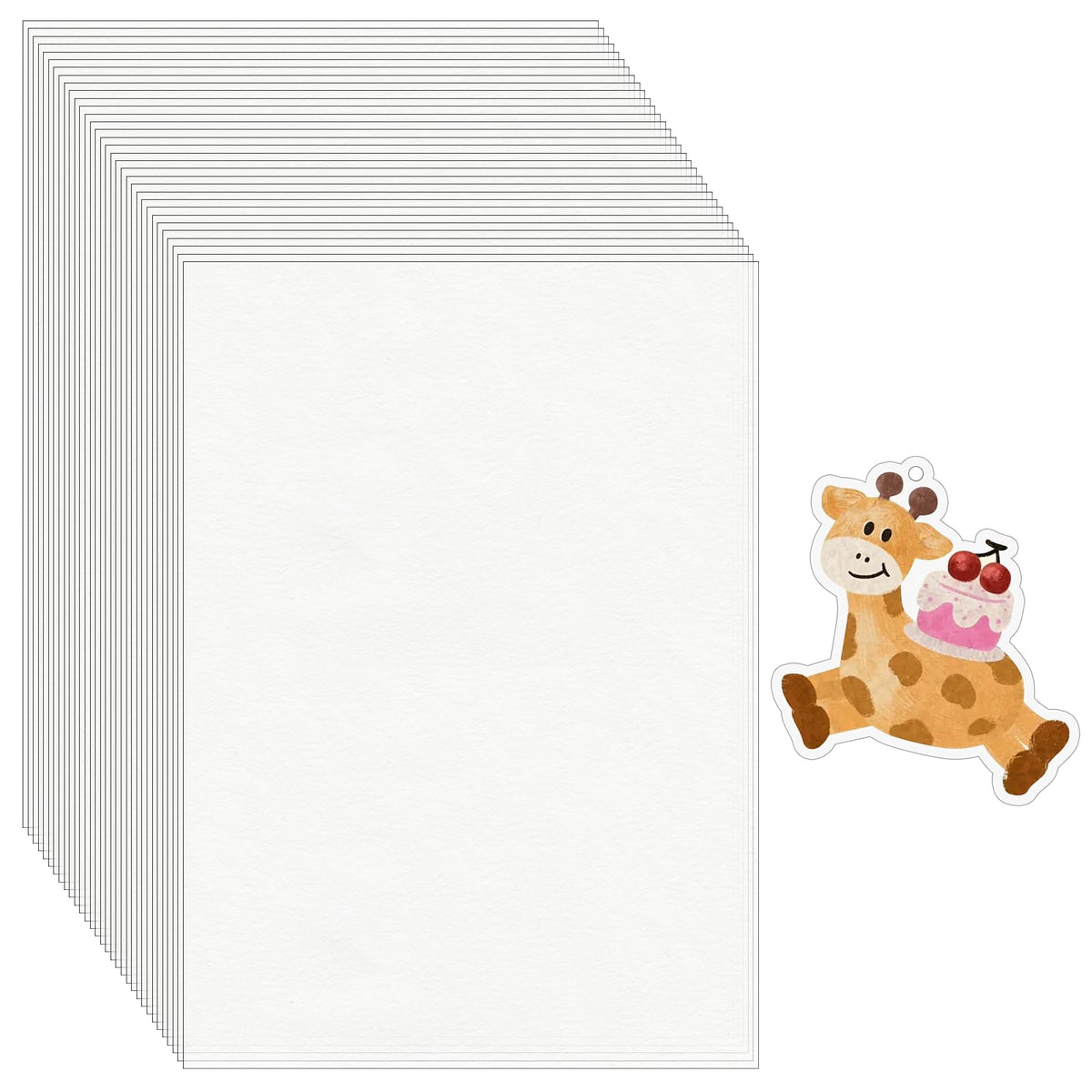 WISYOK 50Pcs Shrinky Film Sheets – DIY Shrink Plastic for Keychains, Ornaments, Jewelry