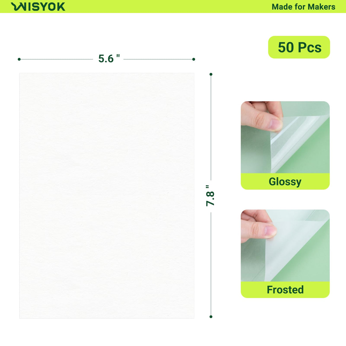 WISYOK 50Pcs Shrinky Film Sheets – DIY Shrink Plastic for Keychains, Ornaments, Jewelry