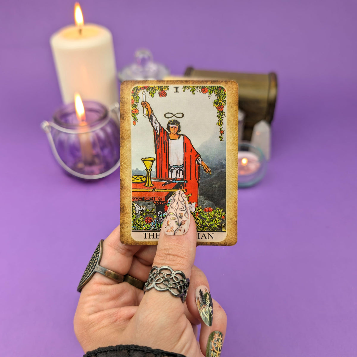 Witchy Cauldron Mini Tarot Deck – Pocket Rider Waite Oracle for Beginners | Travel-Size Tarot Kit