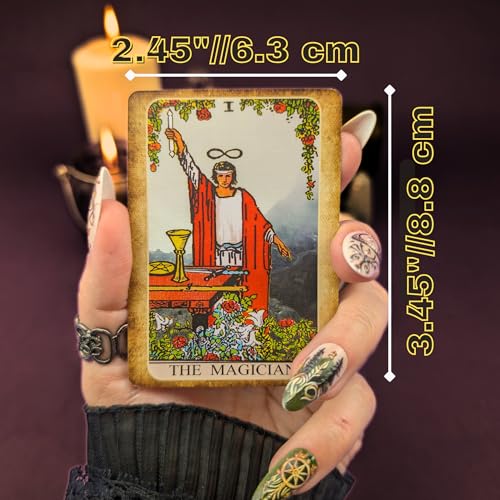 Witchy Cauldron Mini Tarot Deck – Pocket Rider Waite Oracle for Beginners | Travel-Size Tarot Kit