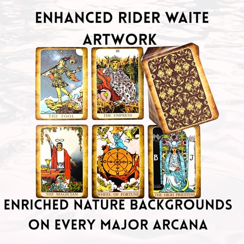 Witchy Cauldron Mini Tarot Deck – Pocket Rider Waite Oracle for Beginners | Travel-Size Tarot Kit