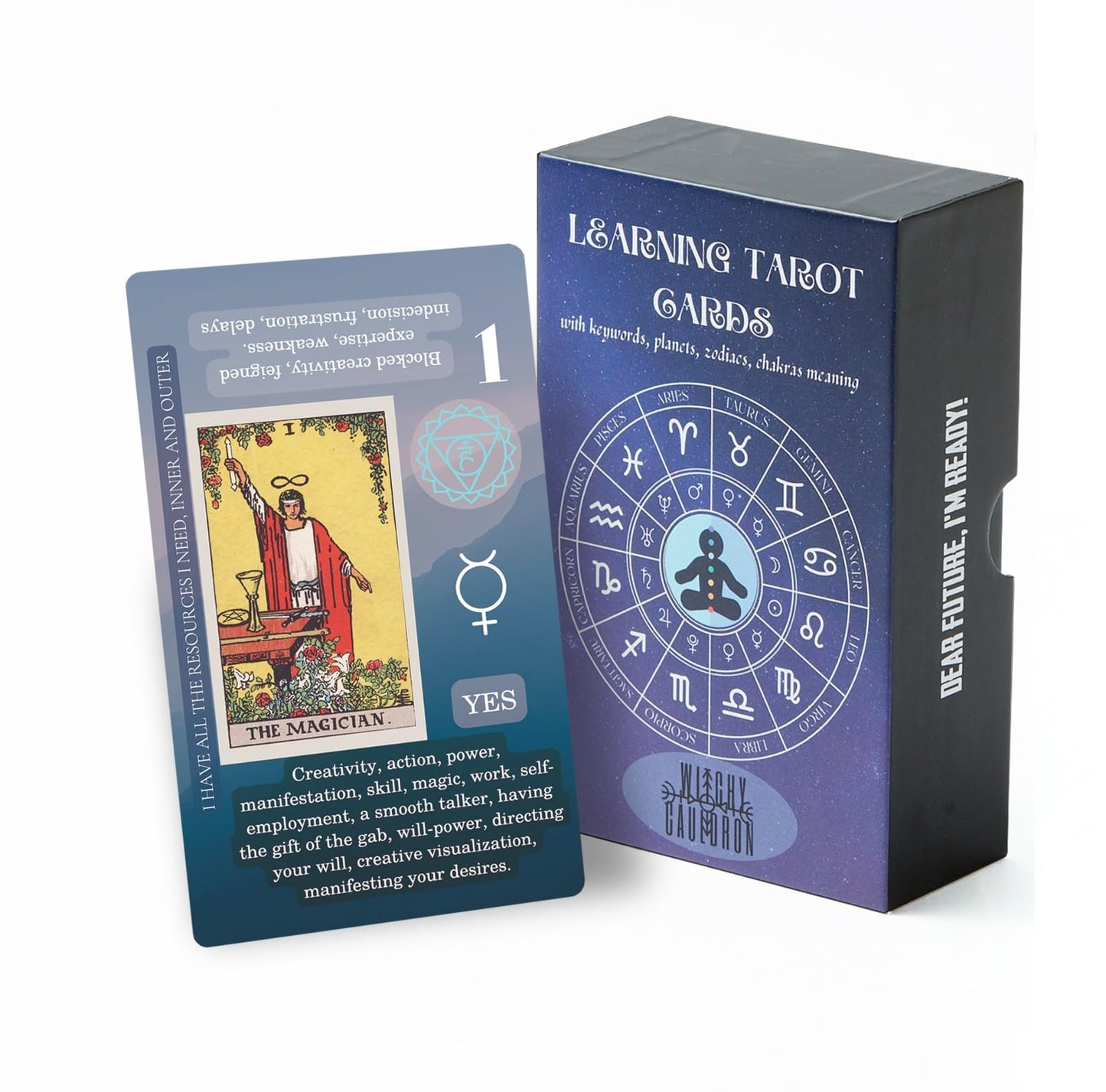 Witchy Cauldron Tarot Cards for Beginners — 78-Card Deck & Guidebook