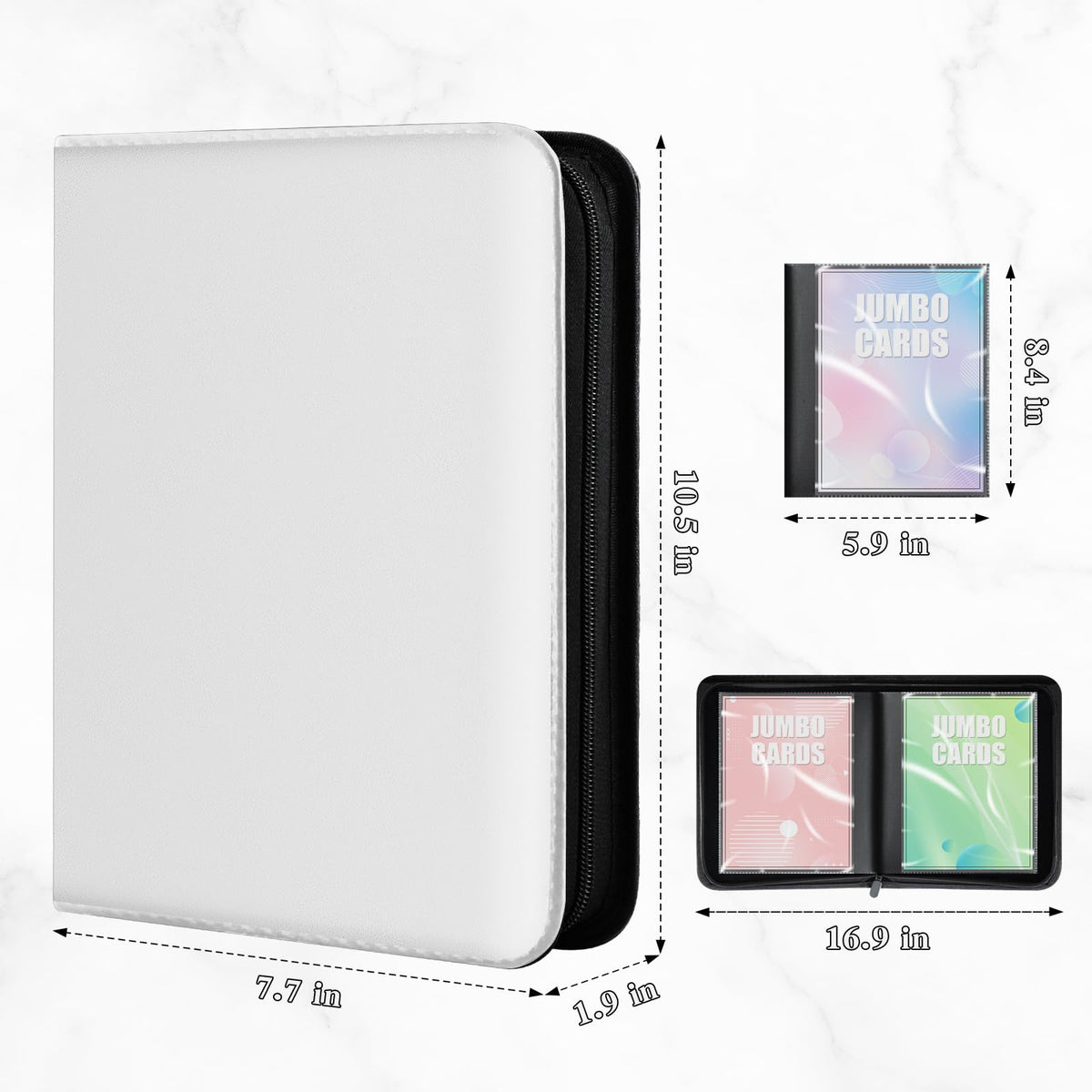 WITHYU Jumbo Card Binder – Oversize Ringless Binder, 60 Pockets, 5.9 x 8.4 in