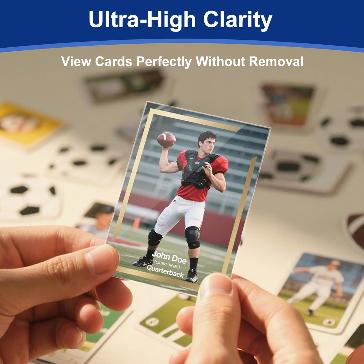WITHYU 100 Pcs Soft Card Sleeves — Top Loading, Ultra-Clear Protectors for Standard 2.5 by 3.5 inch Cards