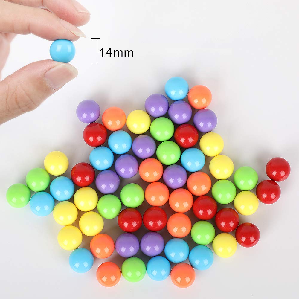 Witlans 60pcs Chinese Checker Marbles – 14mm Acrylic Replacement Balls for Marble Runs & Aggravation