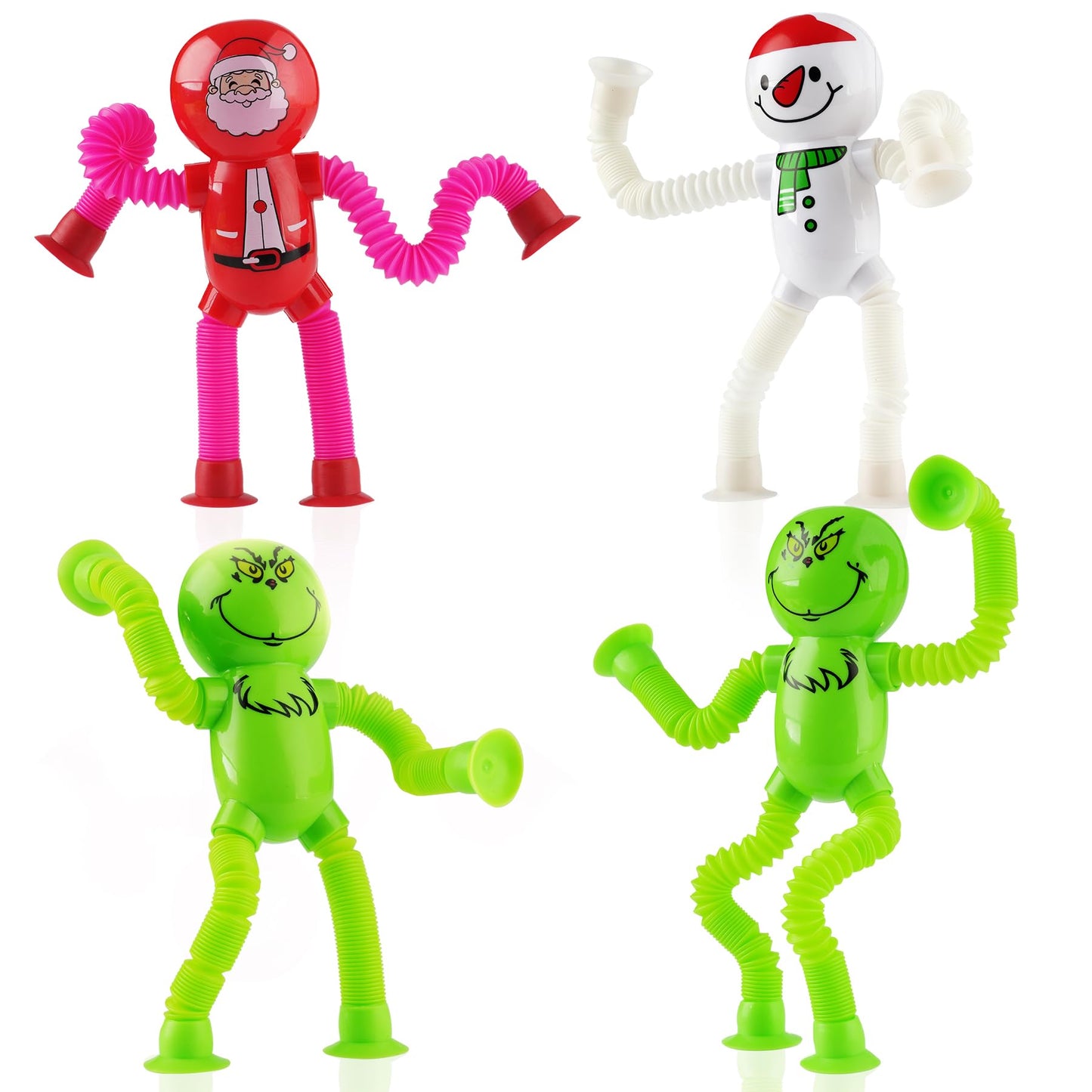 witmelt 4Pcs Christmas Pop Tube Sensory Toys | Telescopic Fidget Tubes for Kids