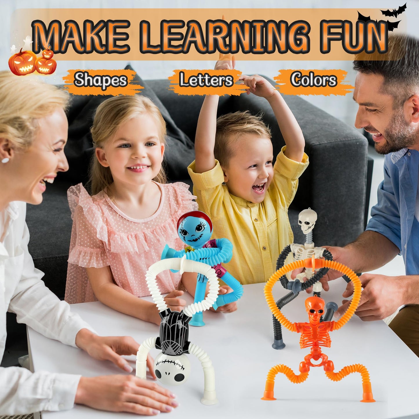 Witmelt Halloween Pop Tubes — 4 Pcs Sensory Fidget Toys for Kids