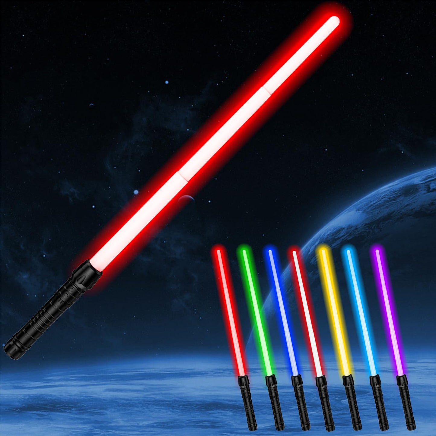 Witmur Light Sabers for Kids – 7-Color Motion-Sensing FX Sound