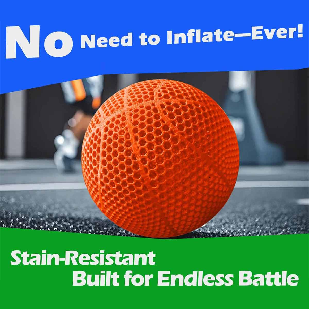 WITO Airless Basketball 3D-Printed Silent 7# Black – Durable & Weatherproof
