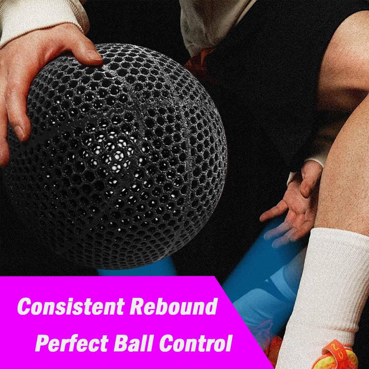 WITO Airless Basketball 3D-Printed Silent 7# Black – Durable & Weatherproof