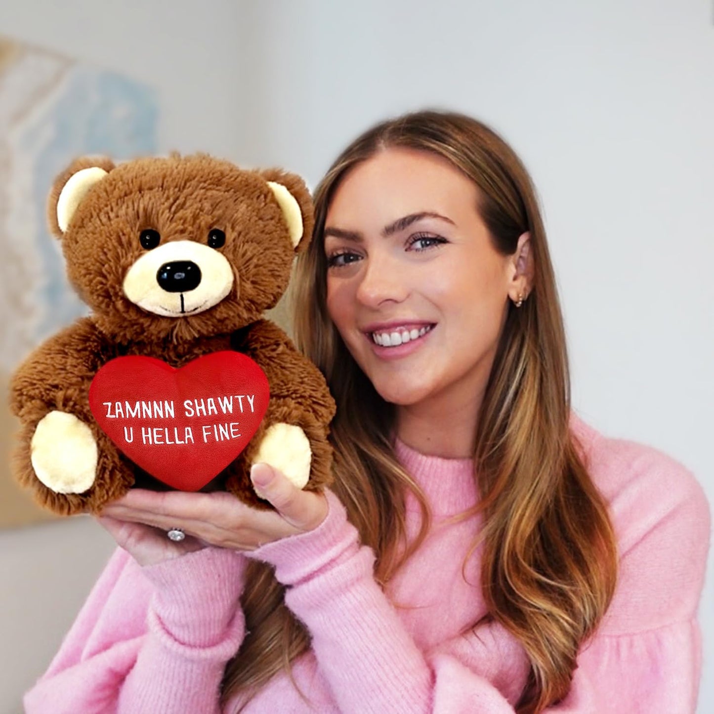 Zamnnn Shawty U Hella Fine 10 Inch Teddy Bear & Gift Bag | Funny Witty Bears Gift