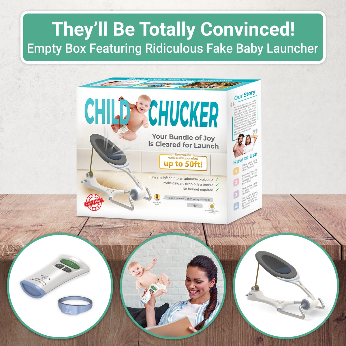 Witty Yeti Hilarious Child Chucker Prank Box – Ultra-Realistic Empty Gift Box for Pranks