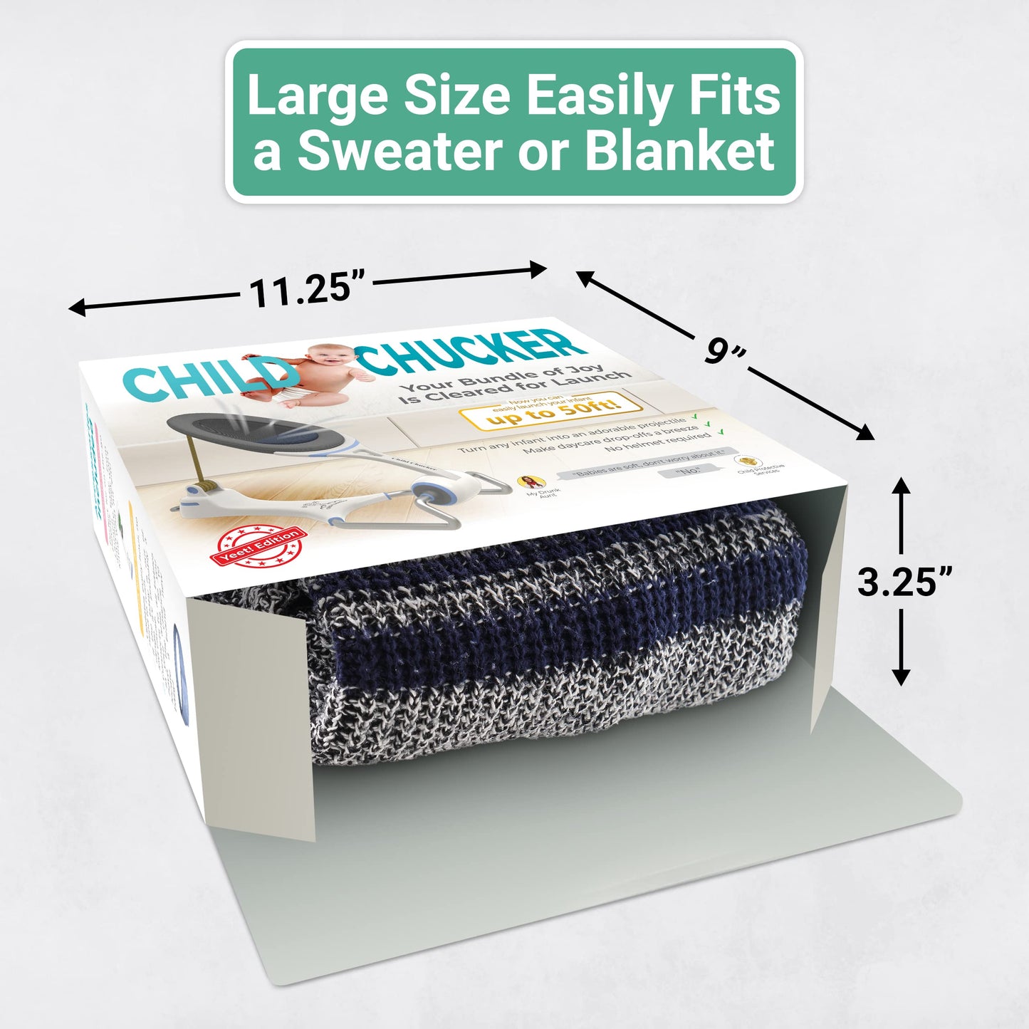 Witty Yeti Hilarious Child Chucker Prank Box – Ultra-Realistic Empty Gift Box for Pranks