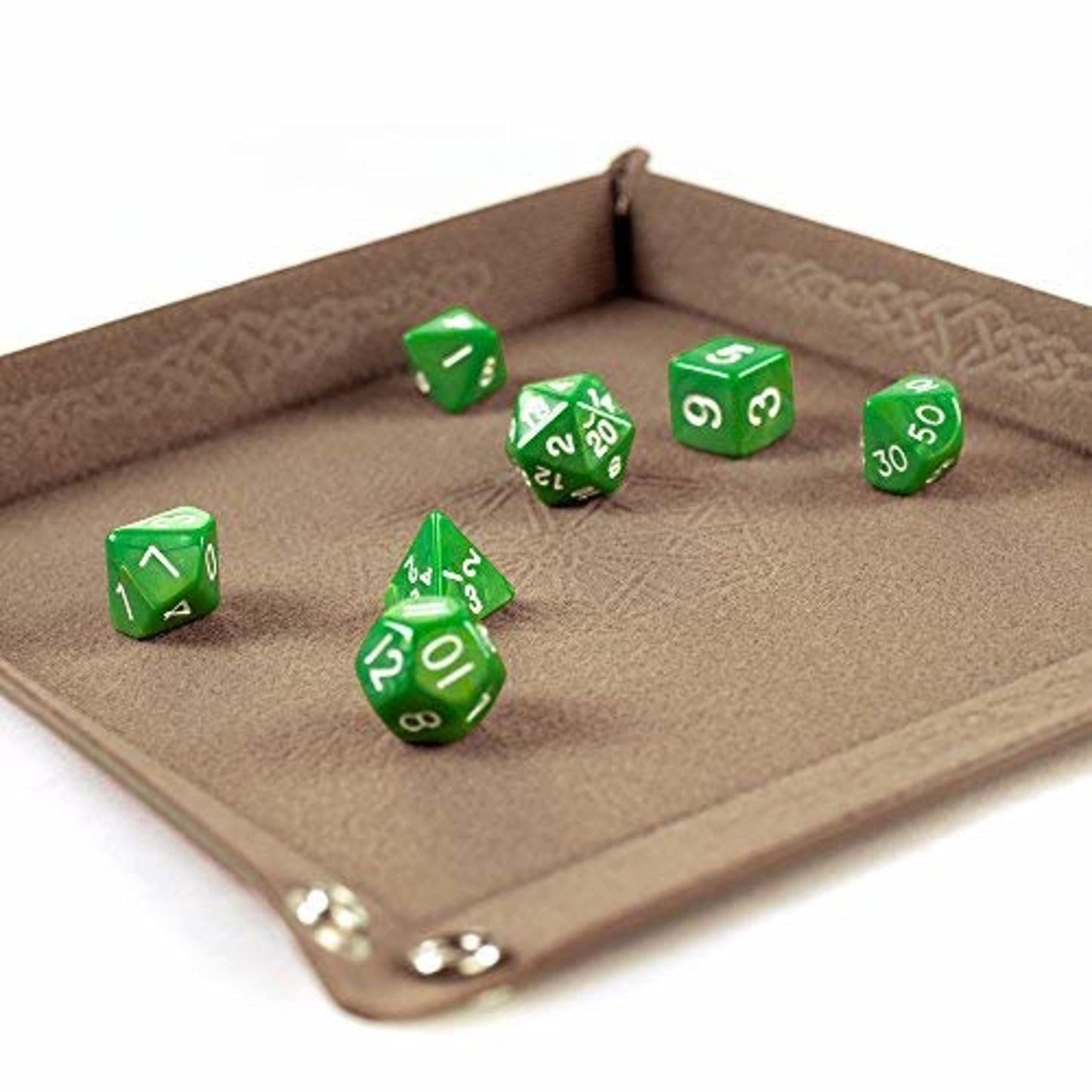 Wiz Dice Folding Dice Tray – 9x9 in Bicast Leather RPG Tray for D&D, Pathfinder, Starfinder