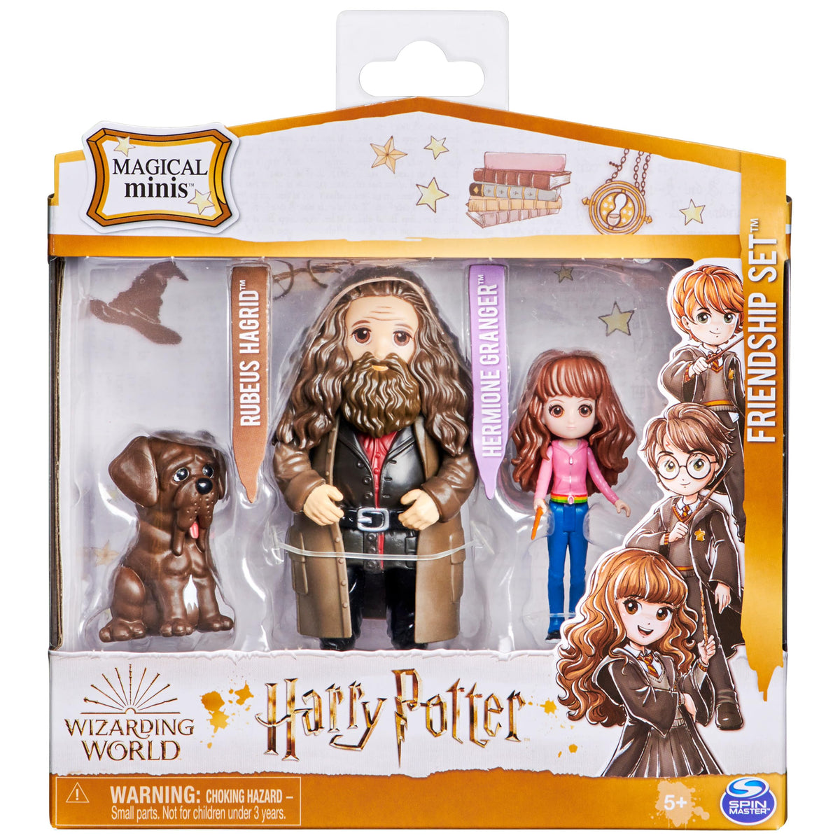 Wizarding World Magical Minis Hermione & Hagrid Friendship Set – 3in Hermione, 4in Hagrid & Fang
