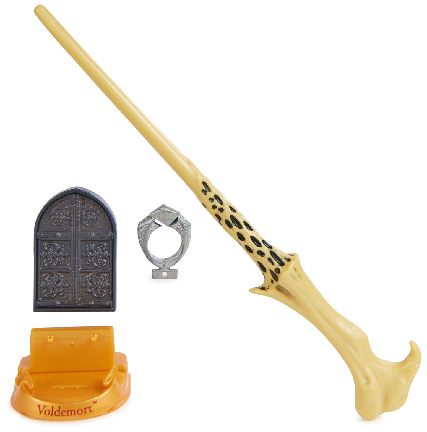Wizarding World Voldemort Wand – 12-Inch Magical Collector with Stand & Die-Cast Icon