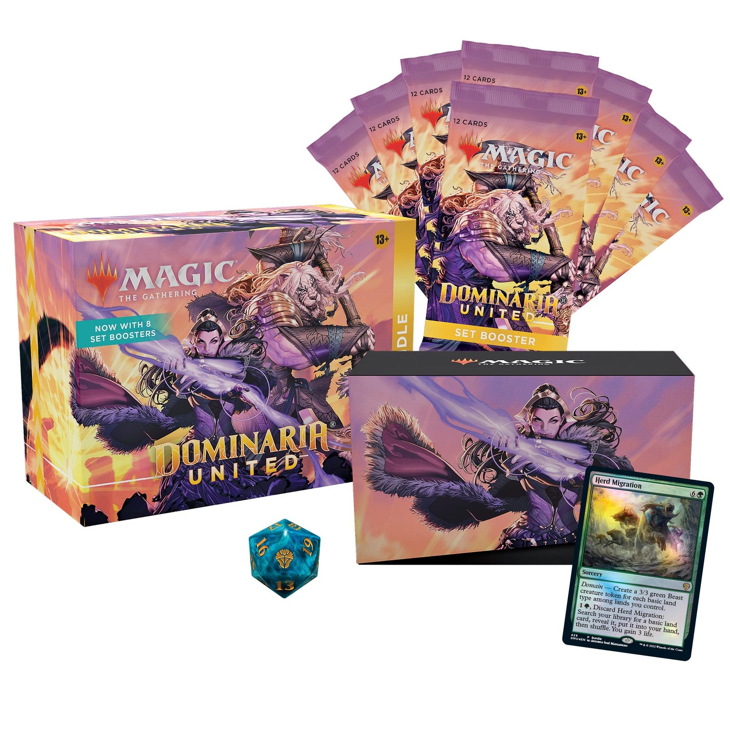 Dominaria United Bundle | 8 Set Boosters + Exclusive Accessories | Wizards of the Coast MTG