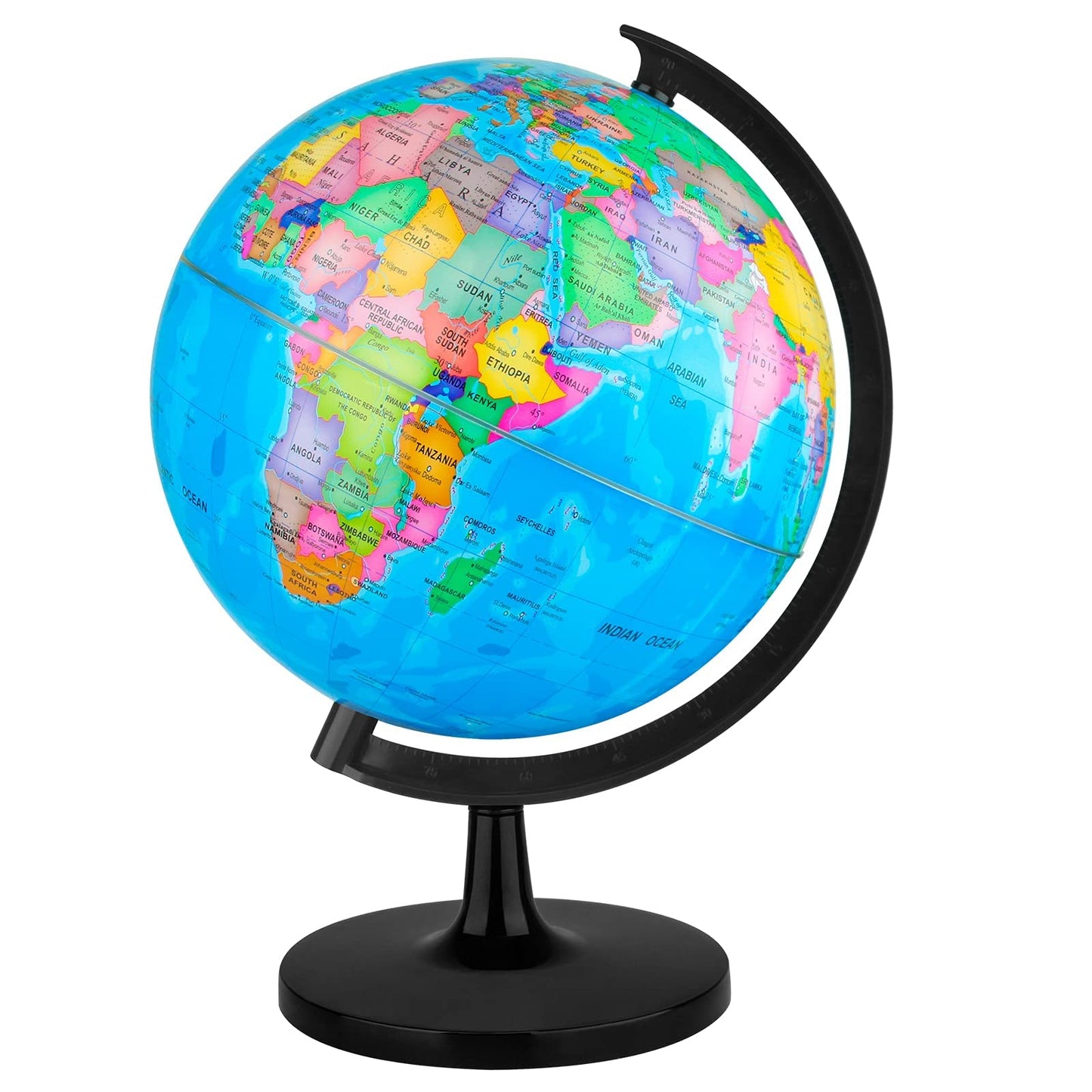 Wizdar 10-Inch DIY World Globe for Kids – Educational Rotating Globe for Classroom, Desk & Decor