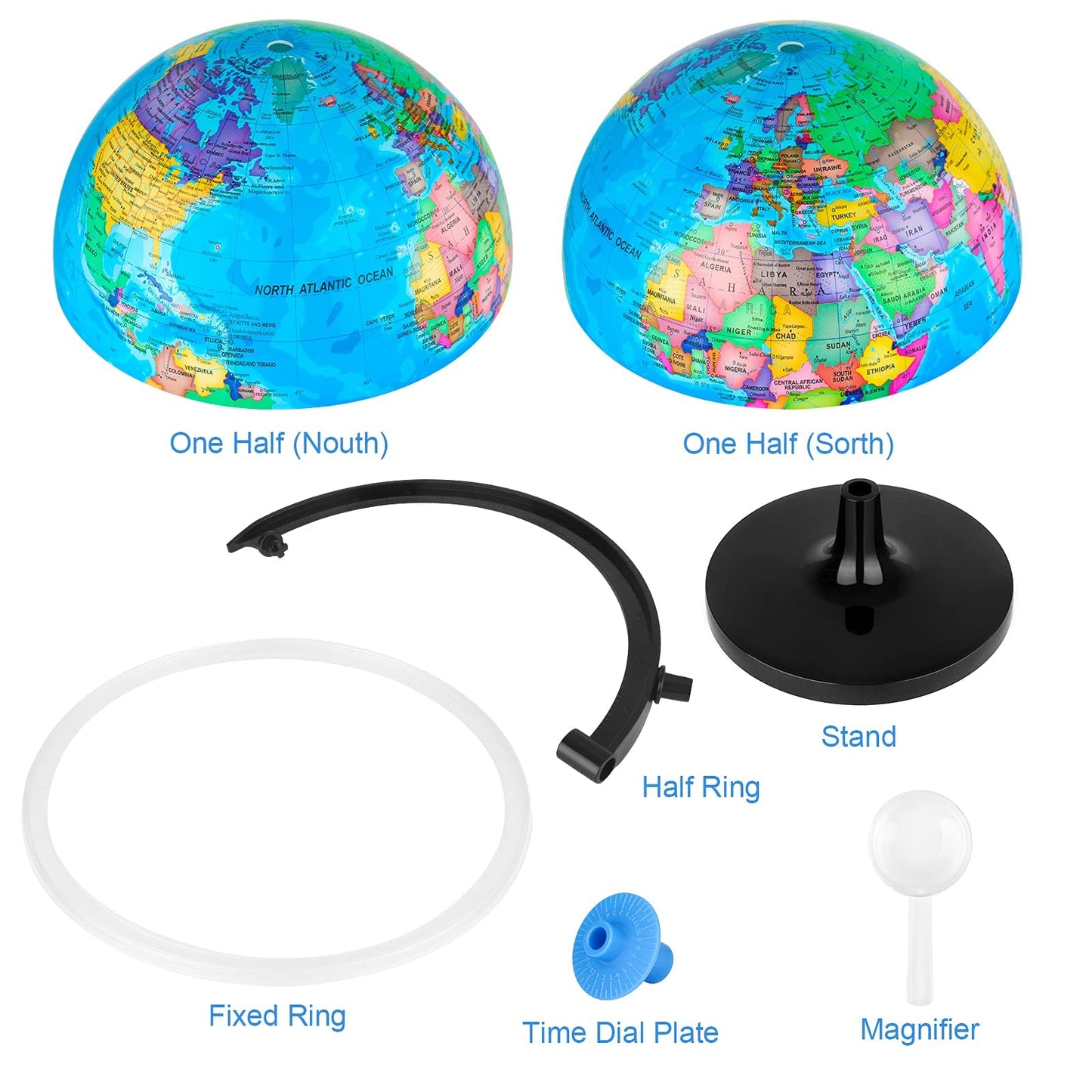 Wizdar 10-Inch DIY World Globe for Kids – Educational Rotating Globe for Classroom, Desk & Decor