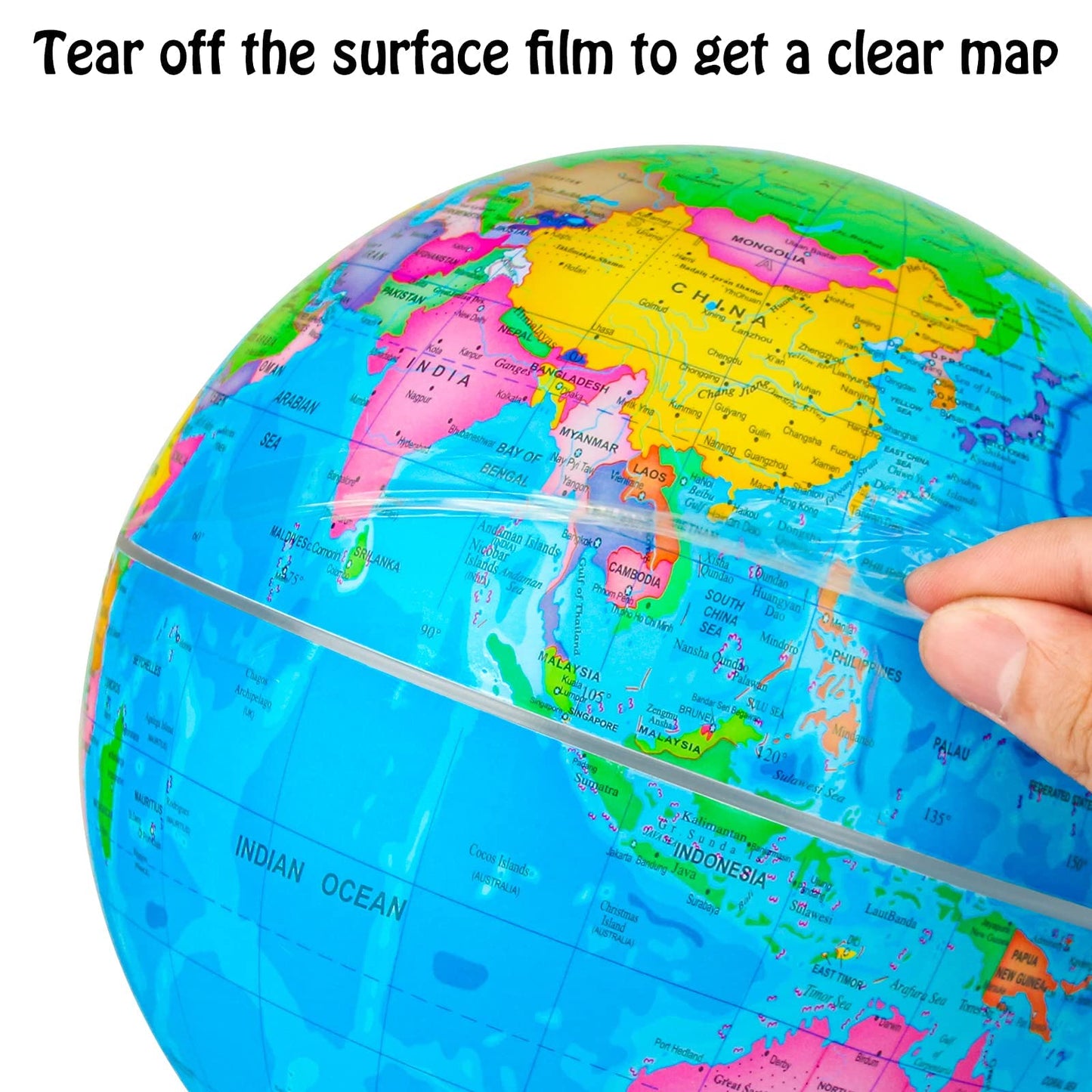 Wizdar 10-Inch DIY World Globe for Kids – Educational Rotating Globe for Classroom, Desk & Decor
